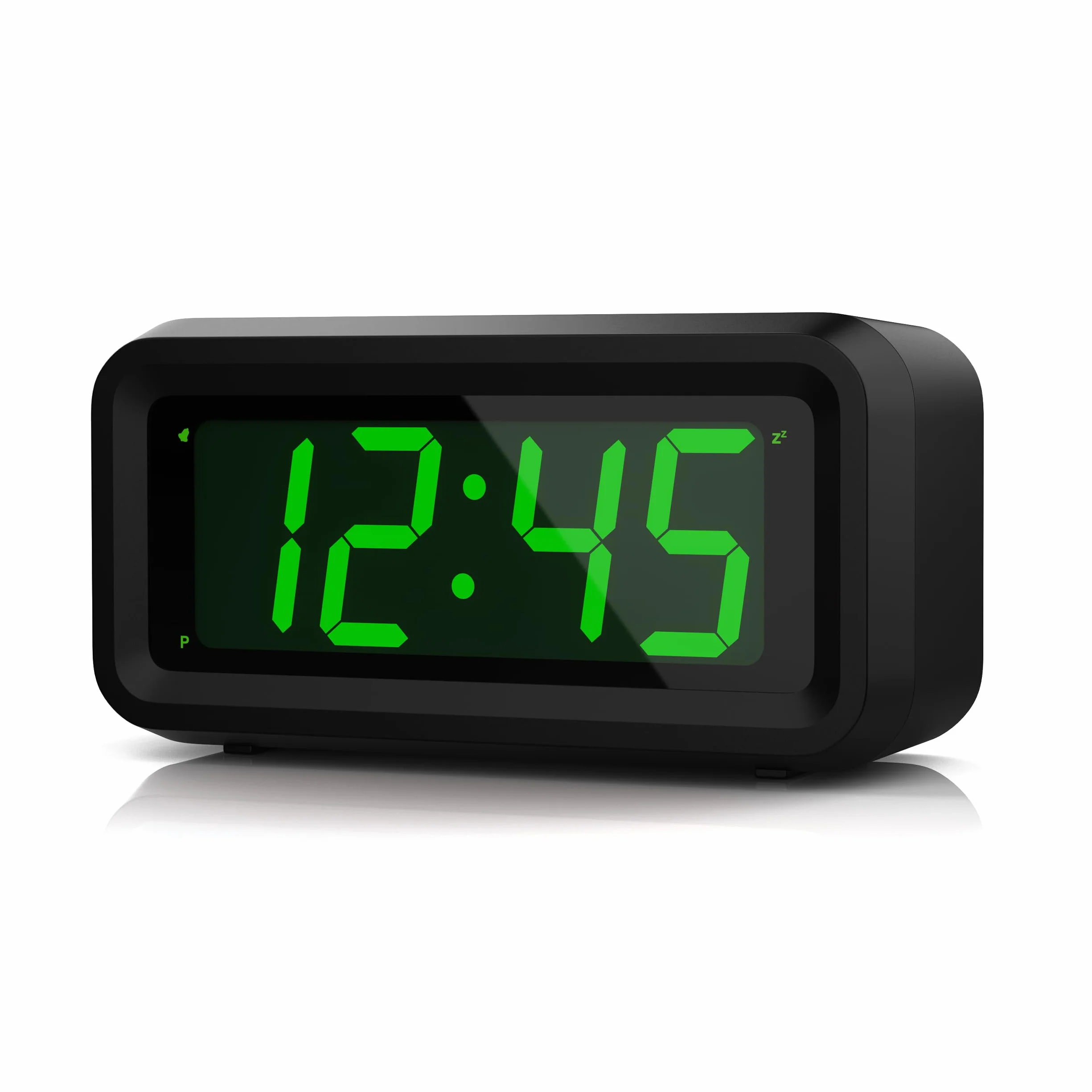KWANWA Sveglia Digitale,Sveglia da Comodino,LED Sveglia con Grande 1.2 '' Time Display LED, Batteria AA Alimentato Solo, Funzione Snooze, Senza Ticchettare (Display verde)