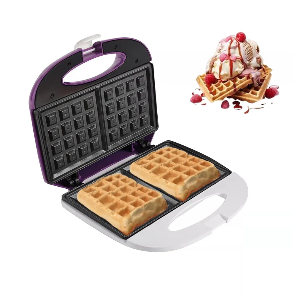 BEHOME Piastra per Waffle Antiaderente | Macchina con Piastra con LED di Accensione e Spegnimento | Waffle Maker 820W per cialde veloci e gustose