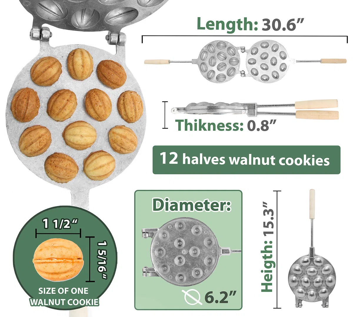 Noce 12 Cookie Form (Oreshek) Maker Oreshki Rissian Soviet Cookies by PetriStor