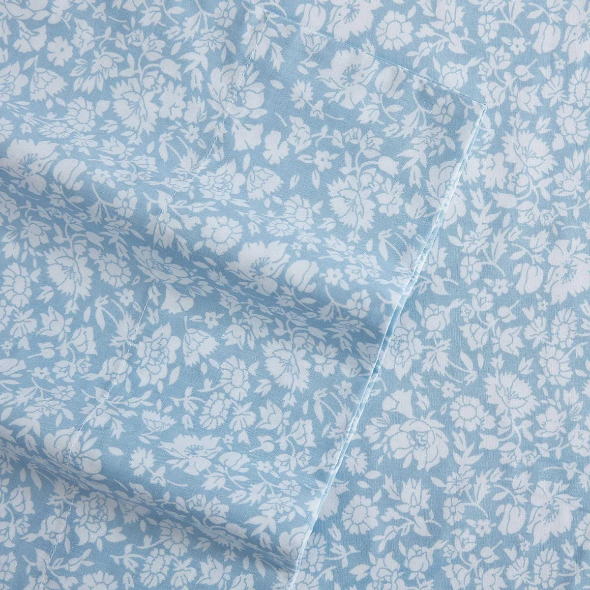 Laura Ashley - Set di lenzuola queen size, in percalle di cotone, leggero e traspirante, decorazione per la casa (Heirloom Ditzy Blue, Queen)