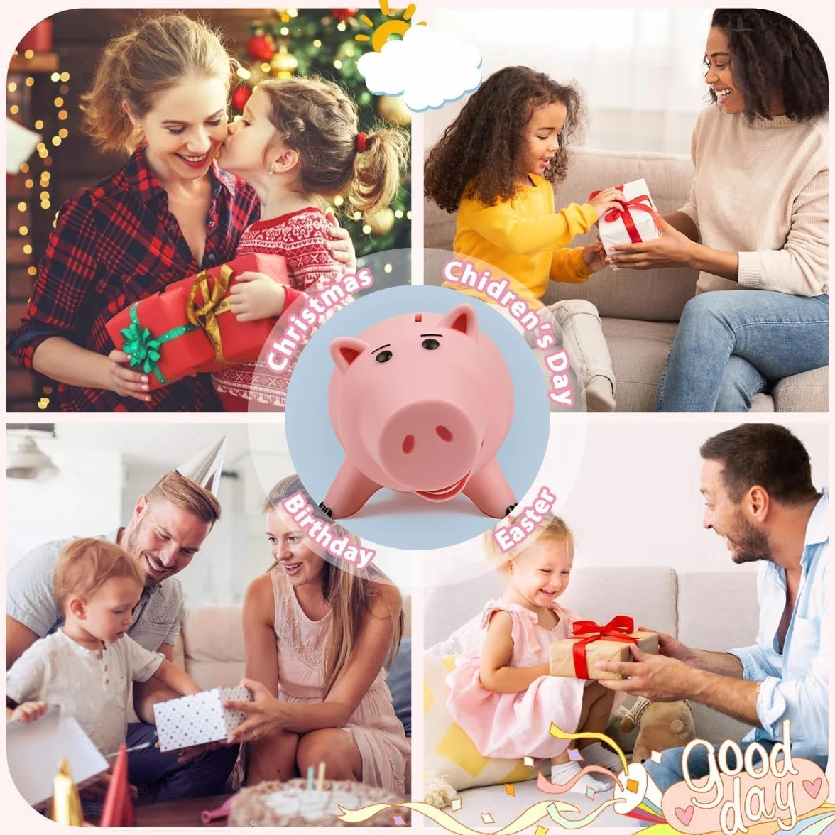 Salvadanaio Toy Story Hamm Salvadanaio per Bambini Scatole di Denaro di Plastica per i Bambini, Salvadanai per Bambini Adulti Salvadanai Piggy Bank Rosa