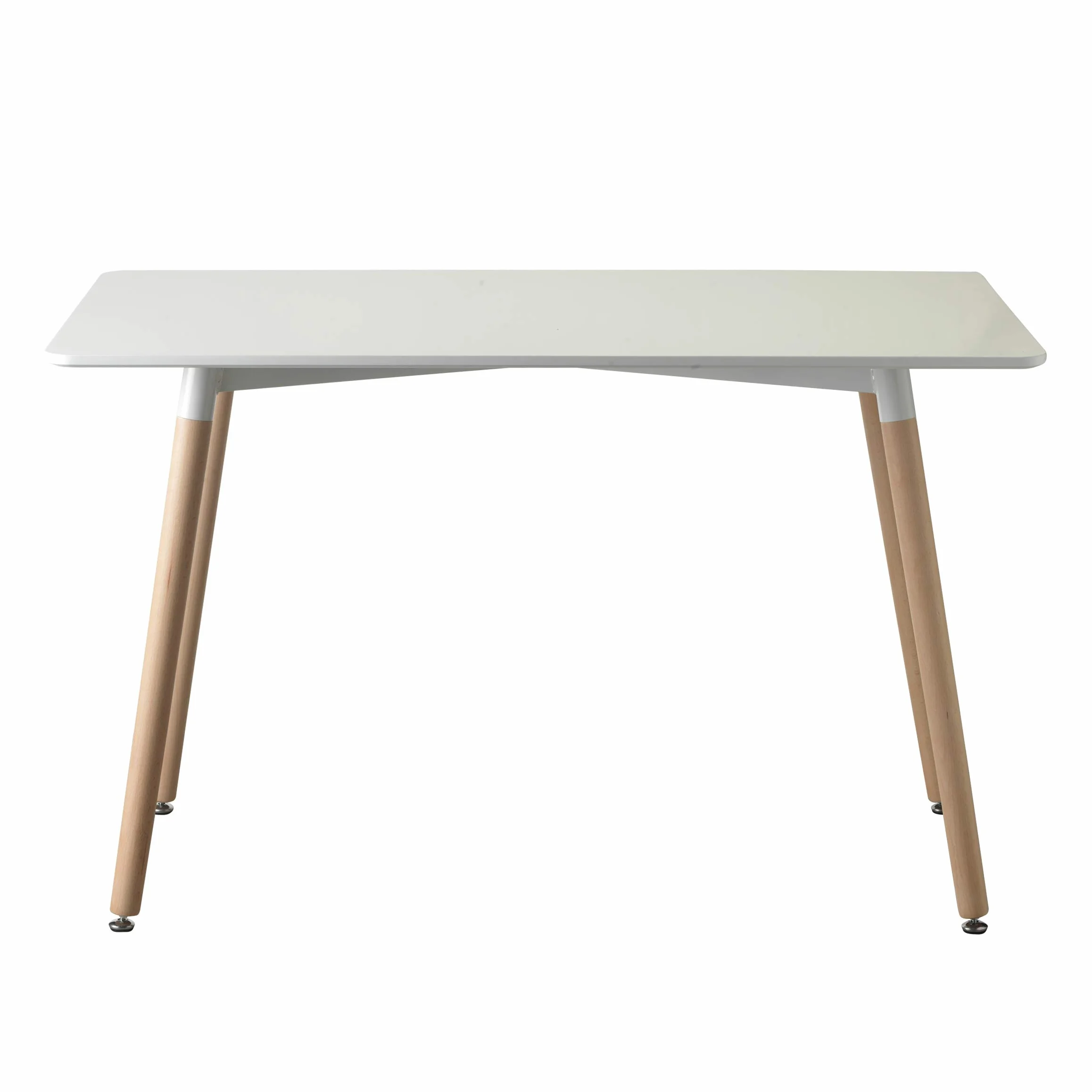 Baroni Home Tavolo Bianco da Pranzo in legno. Scrivania da Ufficio con Gambe in Legno 120X70X72cm