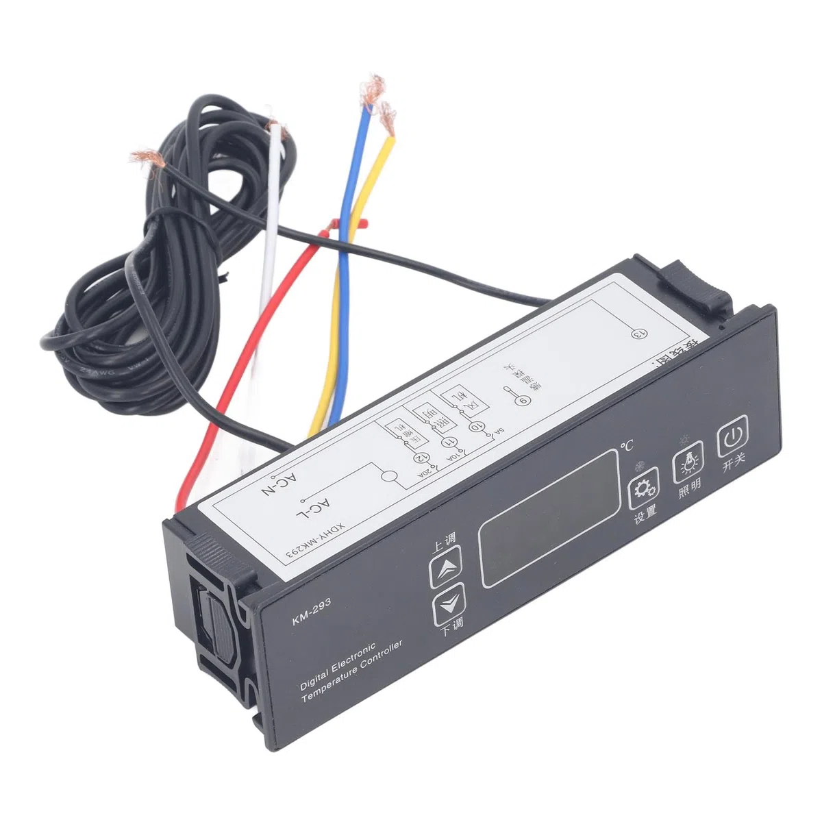 Fdit 220 V Digital Temperature Controller con una Sonda per il Congelatore del Frigorifero, Termostato Elettronico con Alta Precisione per i Fermentatori di Serra