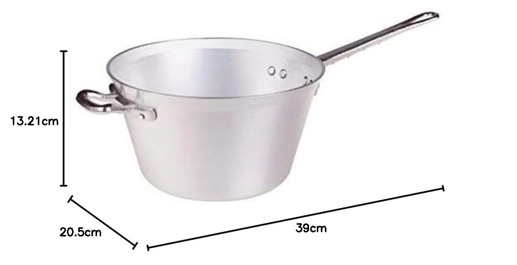 Pentole Agnelli, ALMA16518, Paiolo Per Polenta Con 1 Manico e 1 Maniglia In Acciaio Inox, Alluminio, Argento