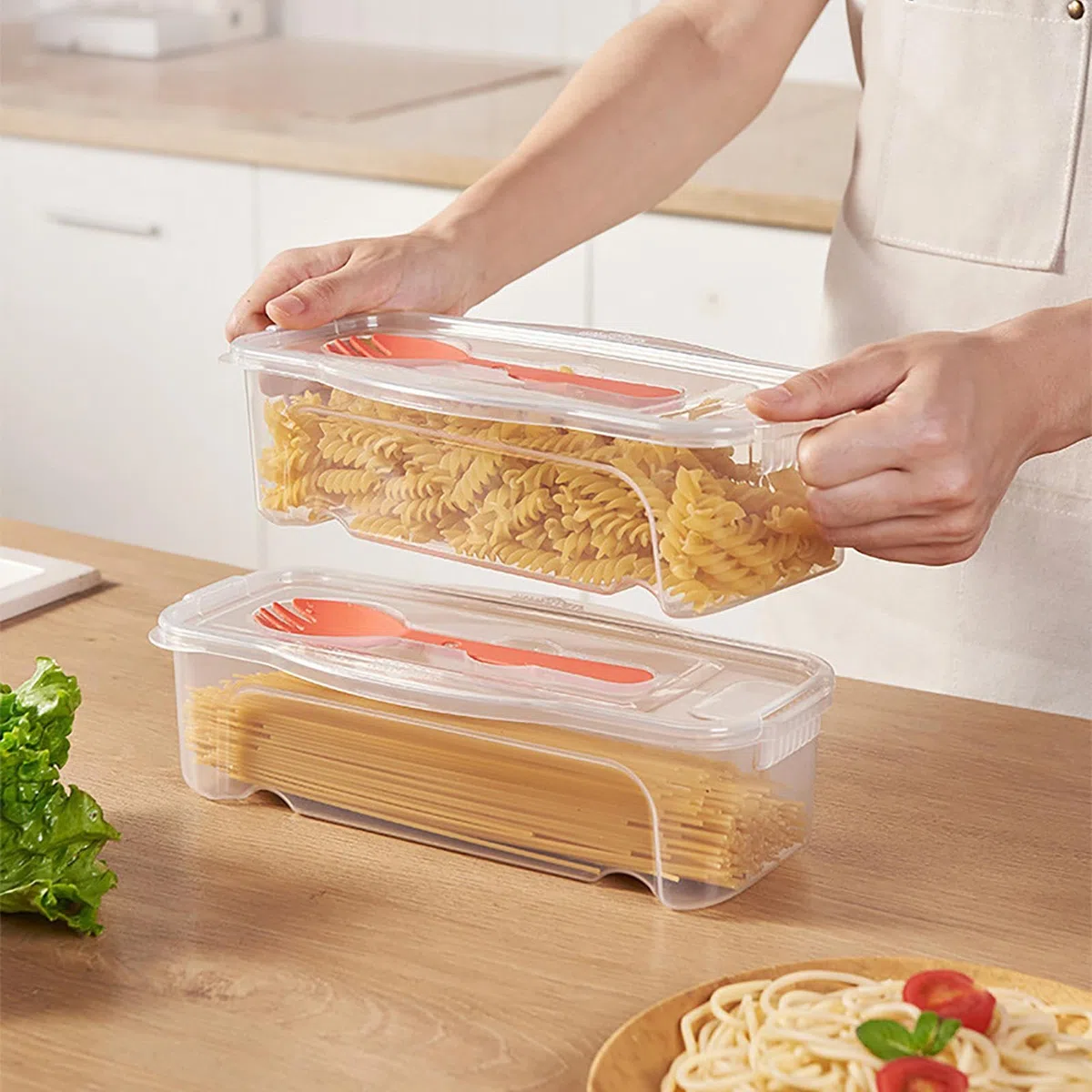 Pasta Scatola Di Cottura - Cuocipasta per Microonde con Colino - con Coperchio E Forchetta,può Essere Utilizzato Anche Come Contenitore,Adatto per Conservare Frutta E Pasta,per Dormitorio,ufficio