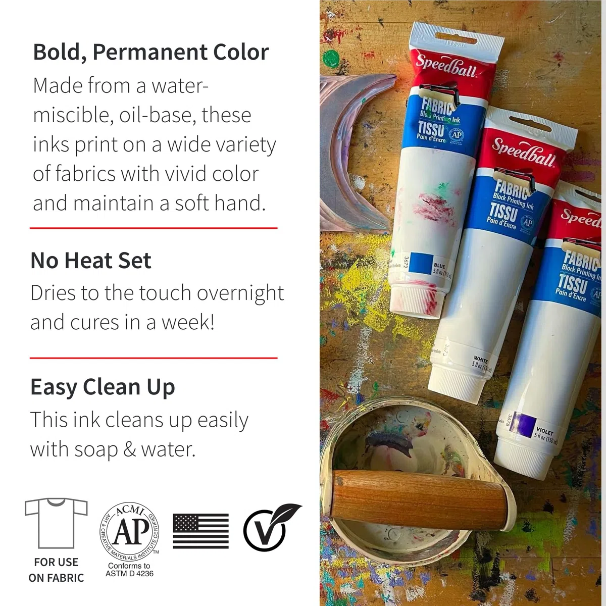 150cc (5 oz.) Fabric Block Printing Ink Black