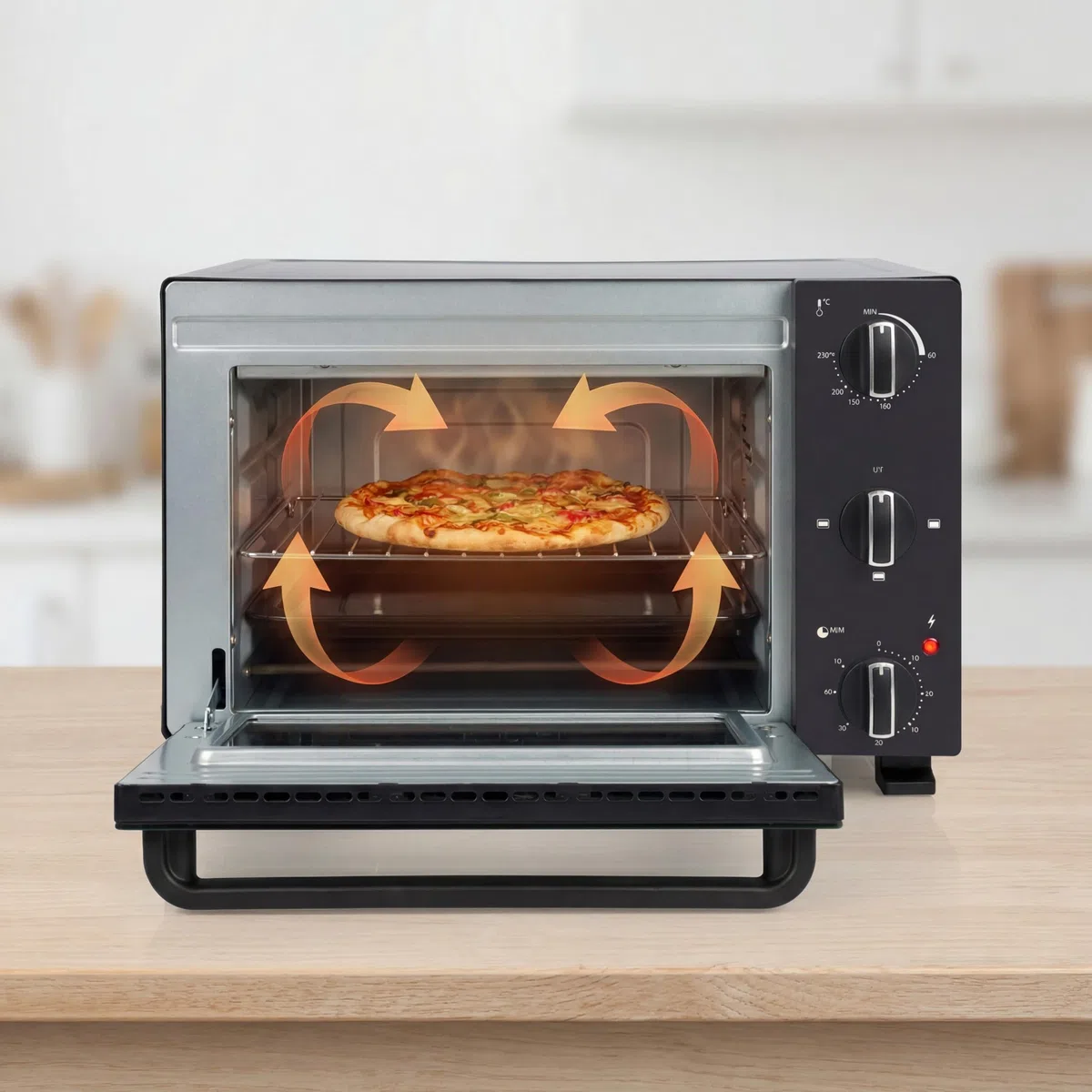 Tristar Forno Mini 20 L, 1300 W, Calore Superiore e Inferiore, Termostato Regolabile, Timer 60 Minuti, Porta Doppio Vetro, Teglia e Griglia, OV-3650