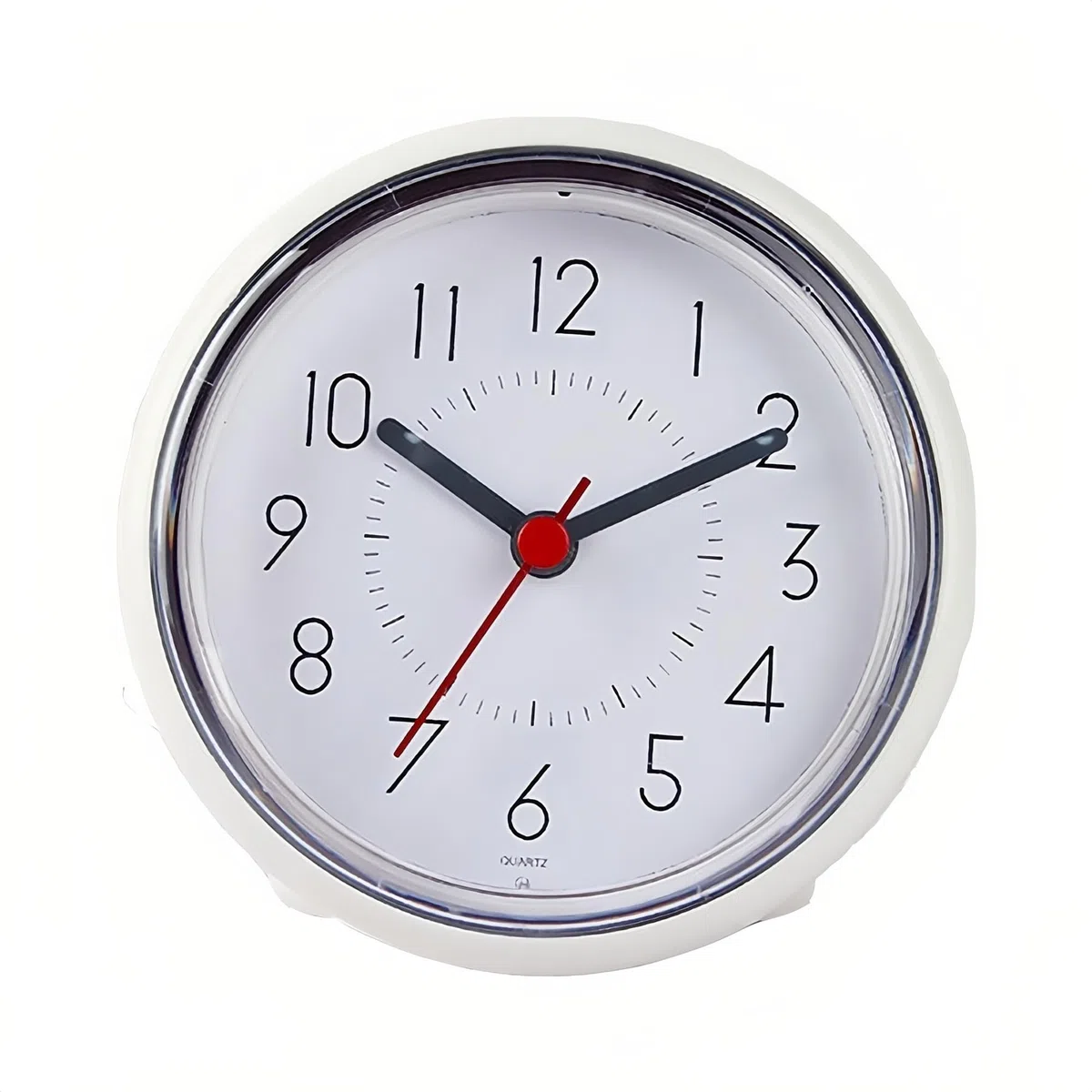 Orologio da Doccia Impermeabile, Resistente all'Umidità e alla Nebbia, Decorazione da Parete Silenziosa, Appeso con 3 Ventose e 2 Piedi, Alimentato a Batteria
