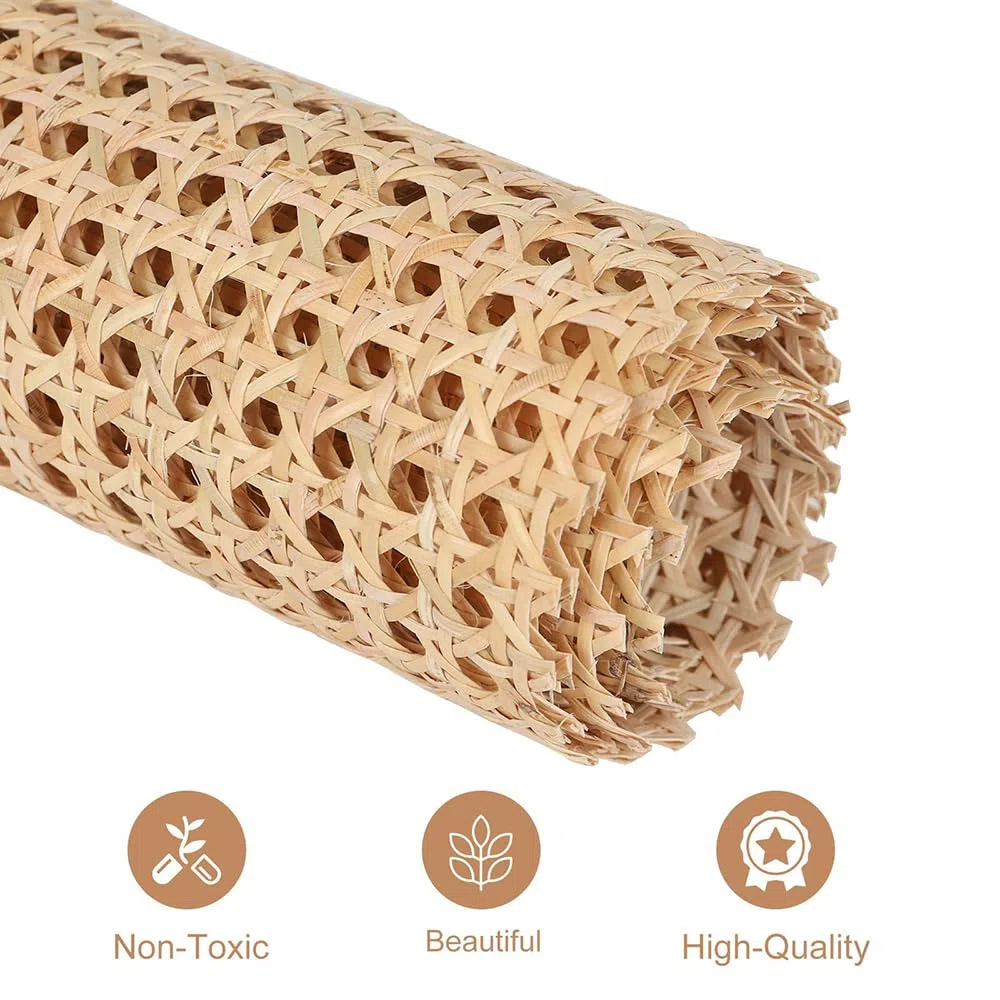 HEYOUTH Larghezza Fettuccia Rattan, Fettuccia Aperta Foglio di Rattan Intrecciato,Larghezza in Rattan,con pressa a Barra Circolare da 2-6 Metri,per Mobili Sedie Armadietti,DIY Craft(2 m x 35 cm)