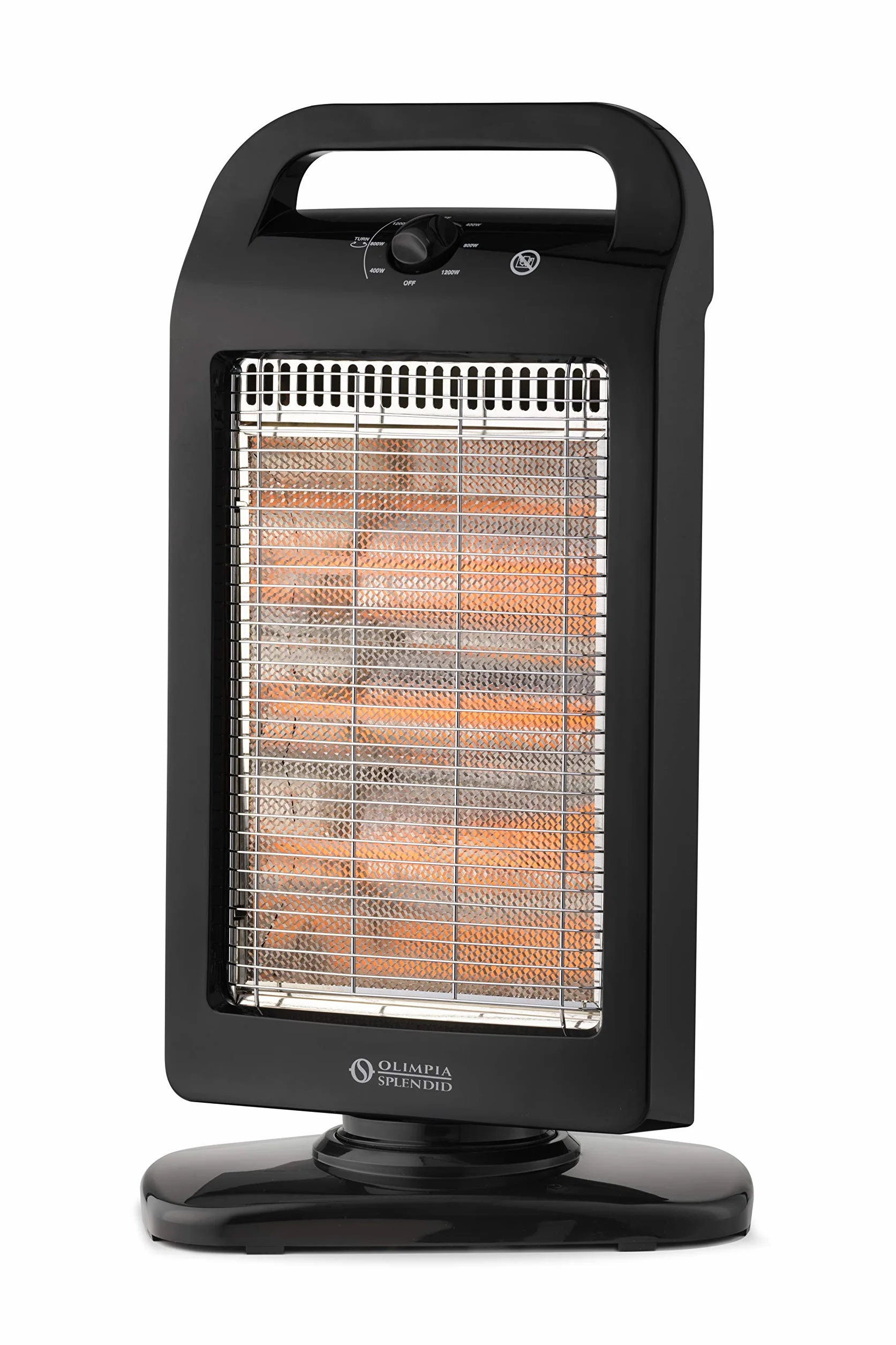 Olimpia Splendid 99545 Solaria Evo Stufa Alogena 1200 W con Base Oscillante , Nero