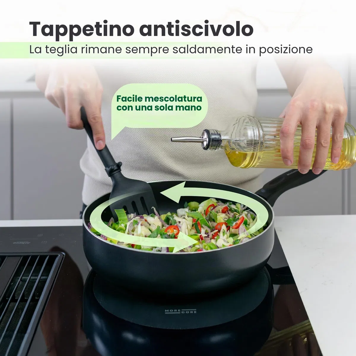 MoreCore Protezione Piano Induzione | Copri Piano Induzione | Piano Cottura Induzione | Tappetino Piano Induzione | Copri Piano Cottura | Copertura Piano Induzione | Coprifornelli | 5 Unità