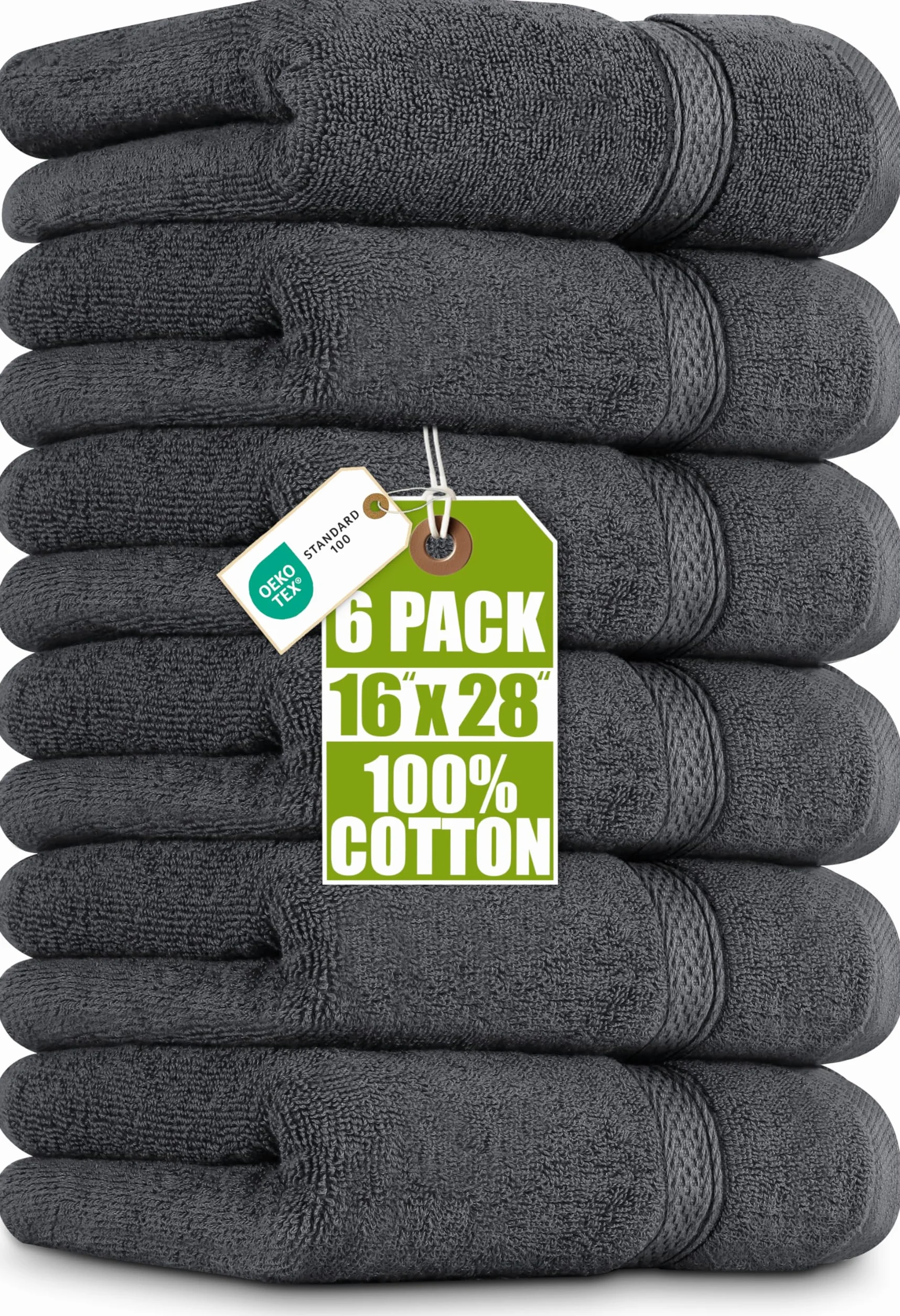 Utopia Towels - Set di Asciugamani Mani (6 Pezzi, 41x 71 cm) - 100% Cotone - Perfezionare per Hotel & Spa - Massima Morbidezza e assorbenza da Parte di (Grigio)