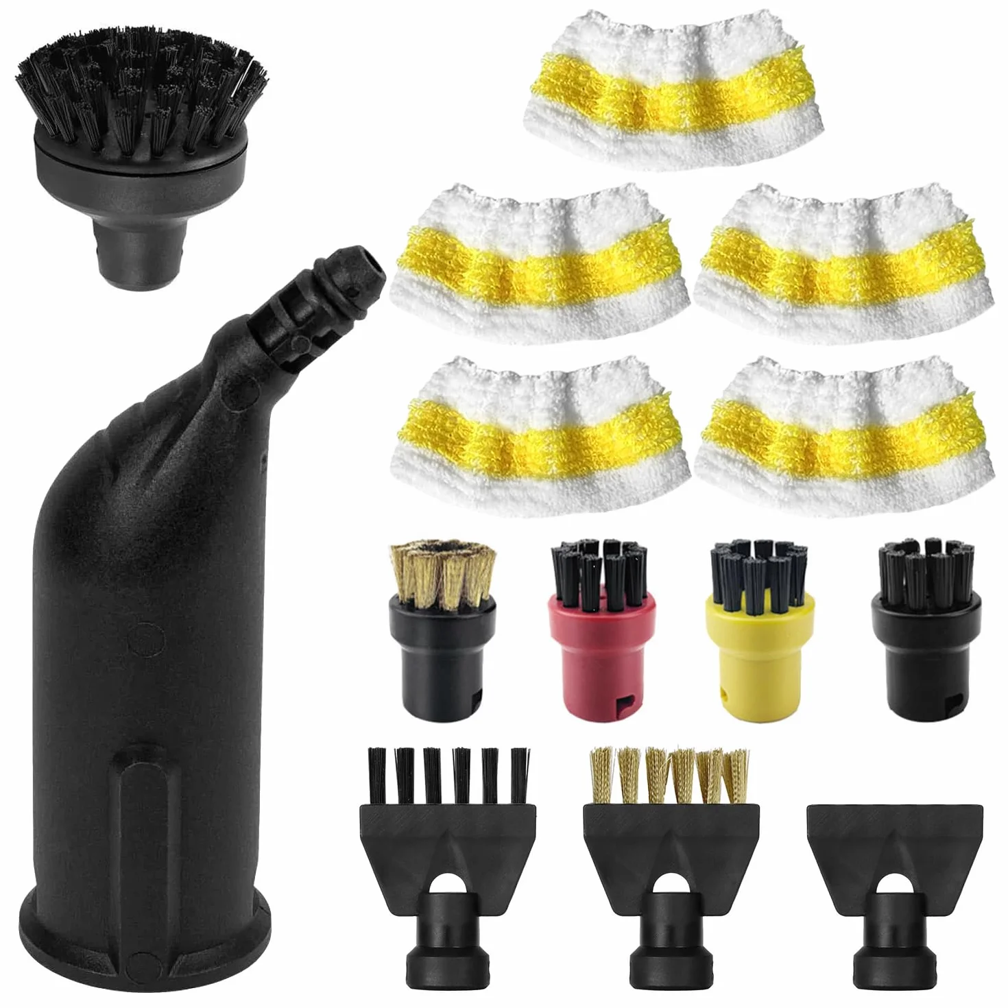 14 pezzi per pulitore a vapore Kärcher EasyFix SC1 SC2 SC3 SC4 SC5, con ugello di prolunga, spazzola rotonda, spazzola per fughe, panni in microfibra e raschietto, accessori per pulitore a vapore
