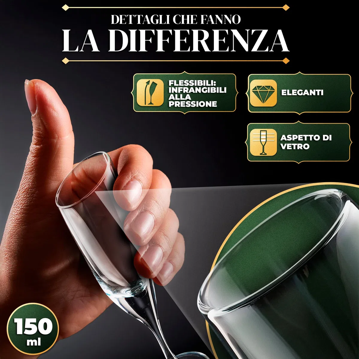 ActivoTex Calici Plastica Spumante per Matrimoni. Confezione da 12 Pezzi Transparente Bicchieri Flute Plastica Ultra Resistente Rigida Lavabili Vino Champagne Cava Versatili, Durevoli e Sicuri