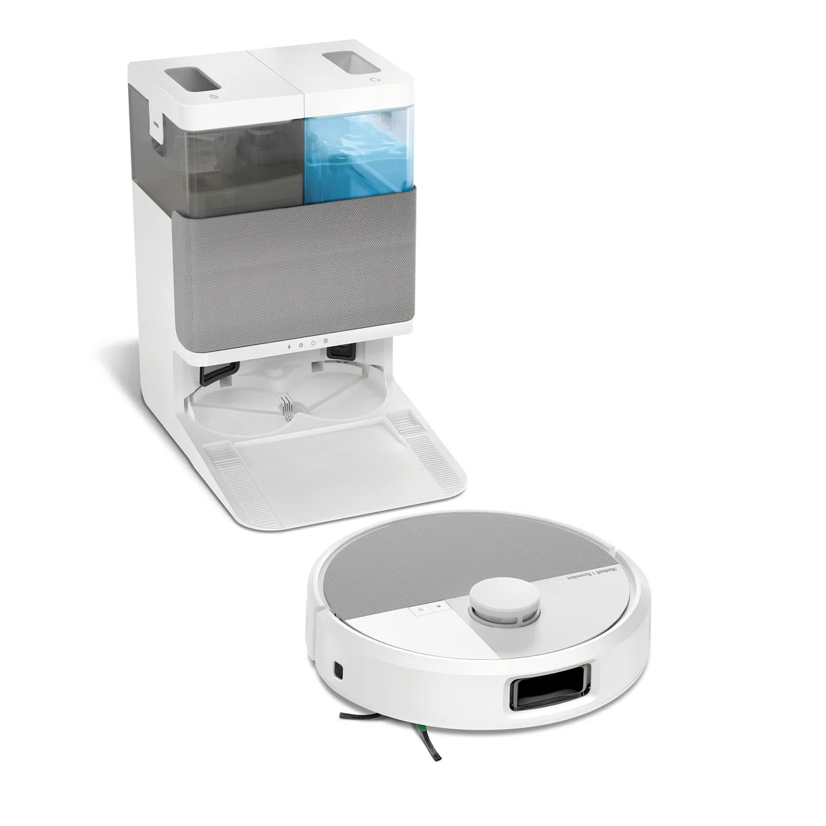 iRobot Roomba Plus 505 Combo + Stazione AutoWash, Robot Aspirapolvere Lavapavimenti, ClearViewPro LiDAR,DualClean,SmartScrub, Riconoscimento Oggetti, Pulizia a Zone, Controllo Vocale e App, Bianco