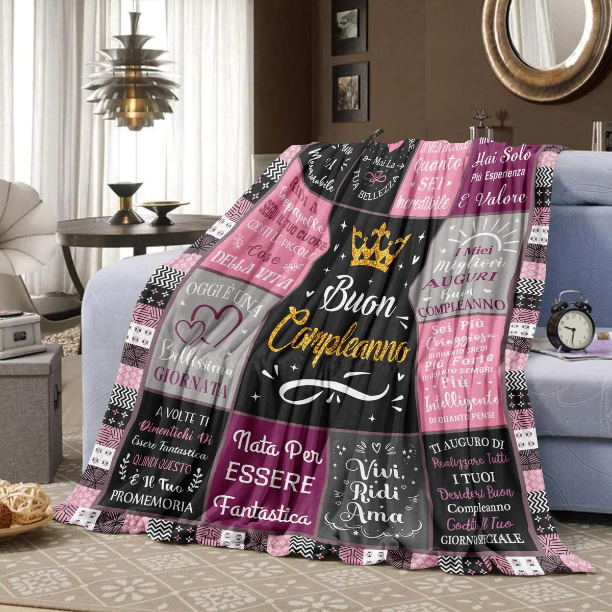 Regalo Donna Compleanno, Buon Compleanno, Regalo Migliore Amica Compleanno, Happy Birthday, Regalo Di Compleanno Migliore Amica/Mamma/Figlia/Sorella/Ragazza/Moglie, Idee Regalo Coperta 150x130CM