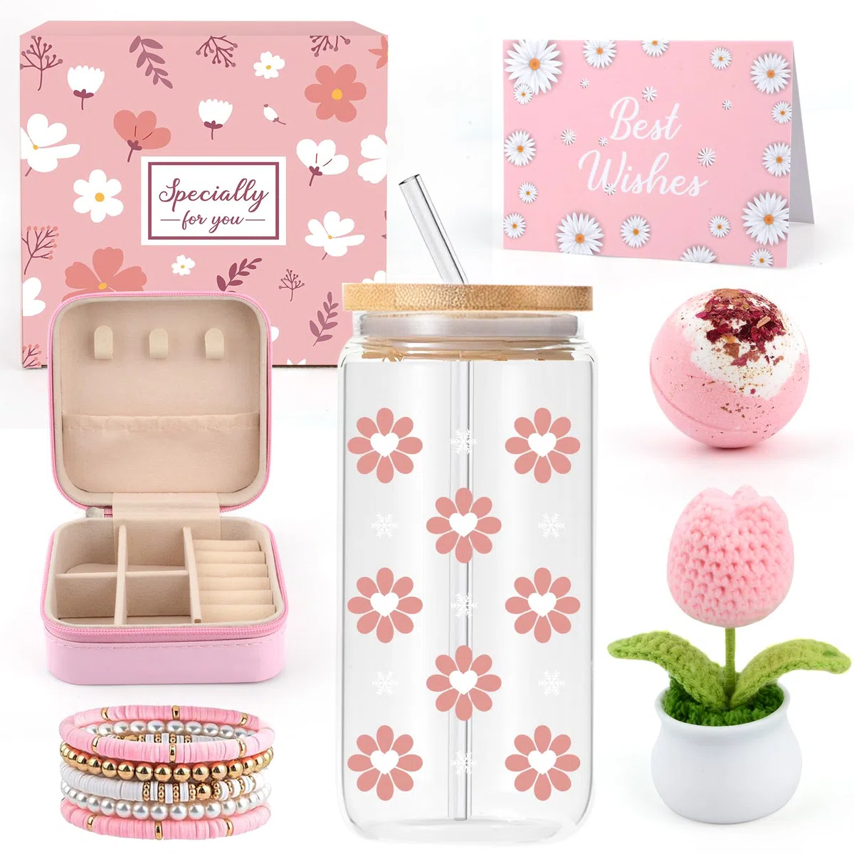 Regali per Ragazze Adolescenti di 8 9 10 11 12 13 14 15 Anni, Regalo Bambina, Regalo di Compleanno per Ragazza Dagli 7 ai 16 Anni, Tazza di Vetro con Coperchio e Cannuccia, Tazza da Caffè Bimba