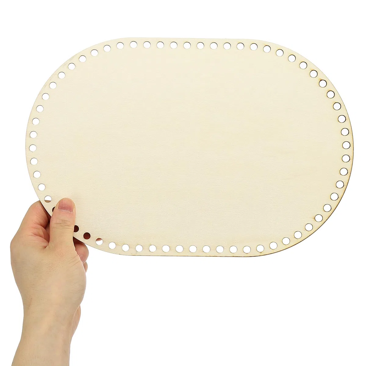 PATIKIL 30cm x 20cm Fondo del Cestino in Legno, 4pz Base Ovale in Legno per Cestino all'Uncinetto Vuota per Fai Da Te Artigianato Intreccio Cesti Creazione Forniture Decorazione Casa