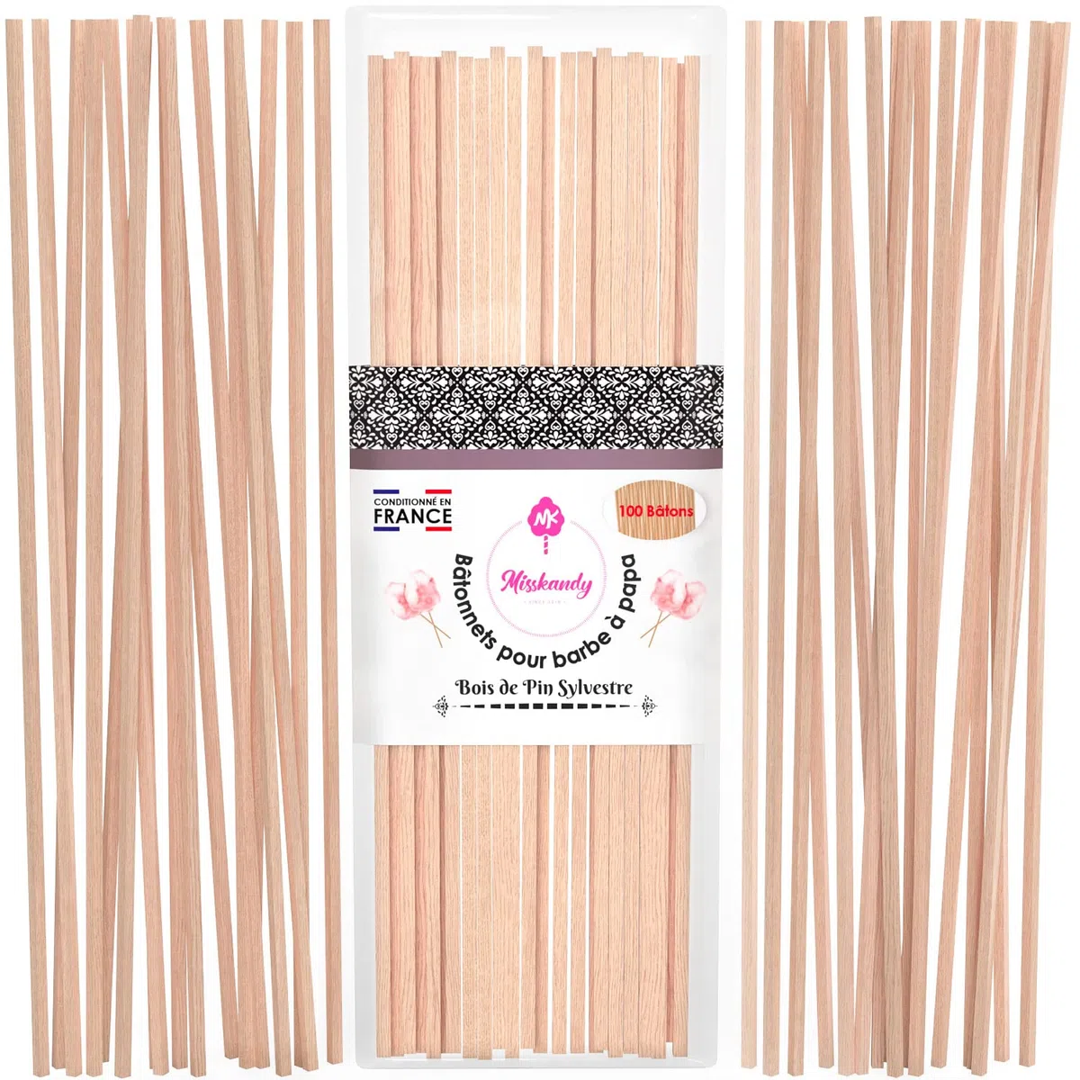Misskandy® 100 Bastoncini per lo zucchero filato - Bastoncini da 30 cm/Contatto alimentare/hobby creativi/artigianato