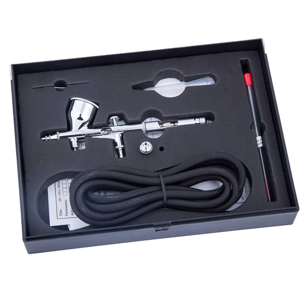 Fengda Elite Aerografo Pistola doppia azione Kit Aerografo a gravità Aerografia Set FE-180K con 0,2 mm / 0,3 mm ago/iniettore e tubo