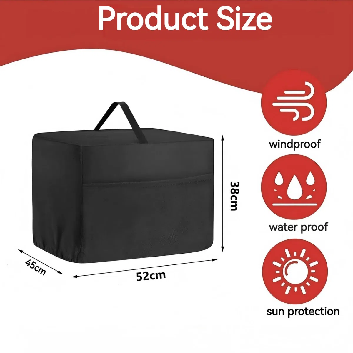 Copertura Protettiva per Affettatrice in Tessuto Oxford 600D Impermeabile e Antipolvere - Custodia Universale con Tasche Portaoggetti e Manici per Cucina (Marrone, 52 * 45 * 38cm)