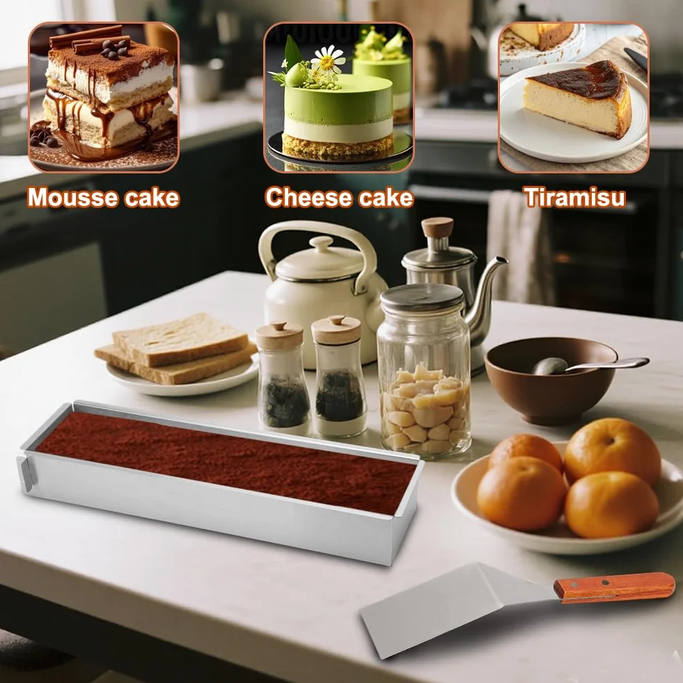 Teglia Forno Rettangolare, Teglia Rettangolare per Tiramisù Stampo Rettangolare per Torte in lega di Alluminio per la Preparazione di Pane Torte a Strati Mousse