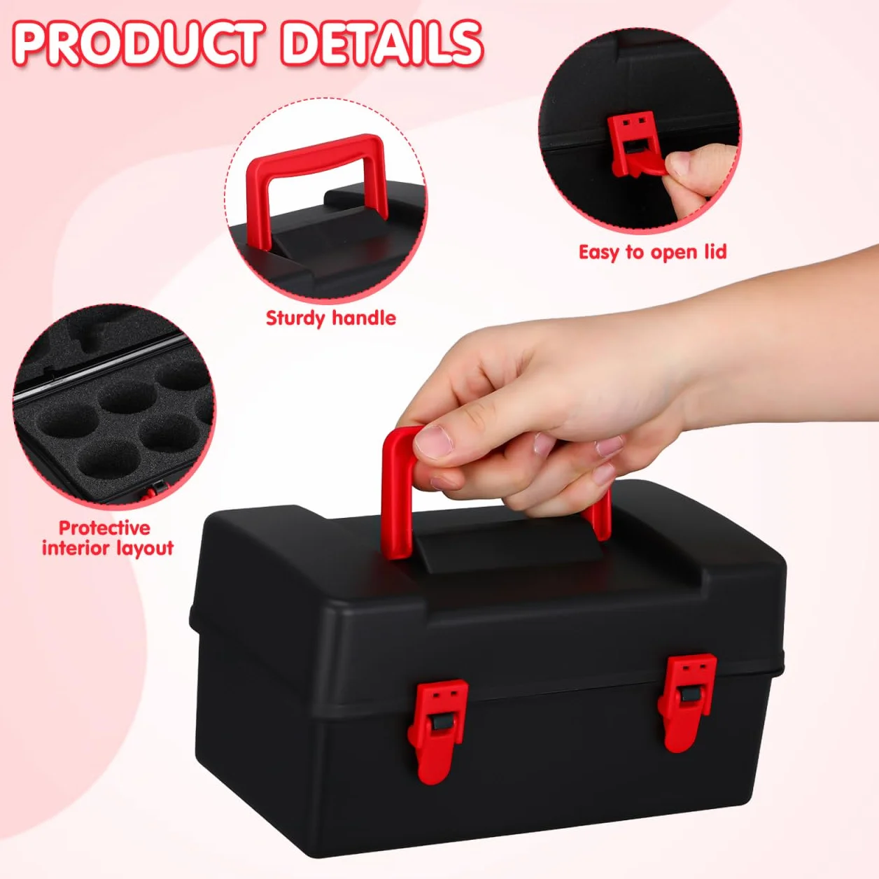 Gyro Organizer contenitore con manico in plastica leggera Battling Top custodia per scomparti separati protegge gli accessori, scatola giocattolo portatile per viaggi e