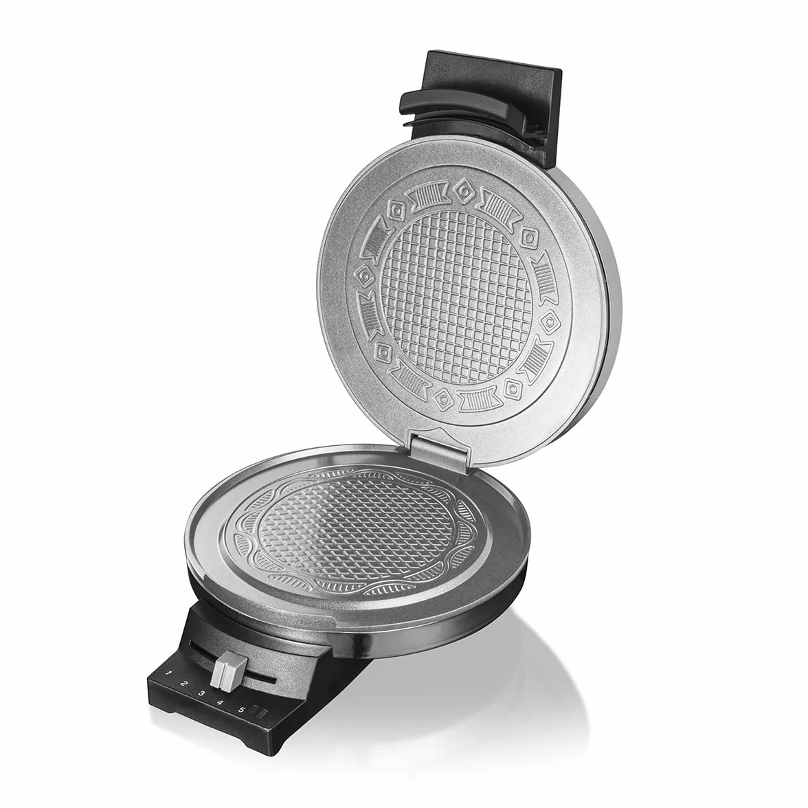 Cloer 285 Piastra per Coni, per coni sottilissimi e croccanti, 800 W, diametro piastra di cottura 15 cm, piastre di cottura pesanti, grado di doratura selezionabile, segnale acustico e spia di cottura