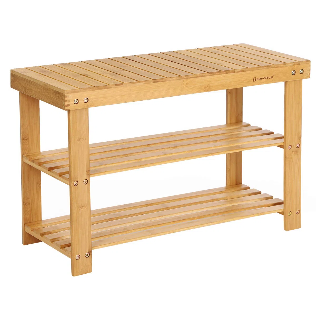 SONGMICS Panca Scarpiera a 3 Livelli, Scaffale per Scarpe, Mobile Portaoggetti, 70 x 28 x 45 cm, ideale per Ingresso, Bagno, Soggiorno e Corridoio LBS04N