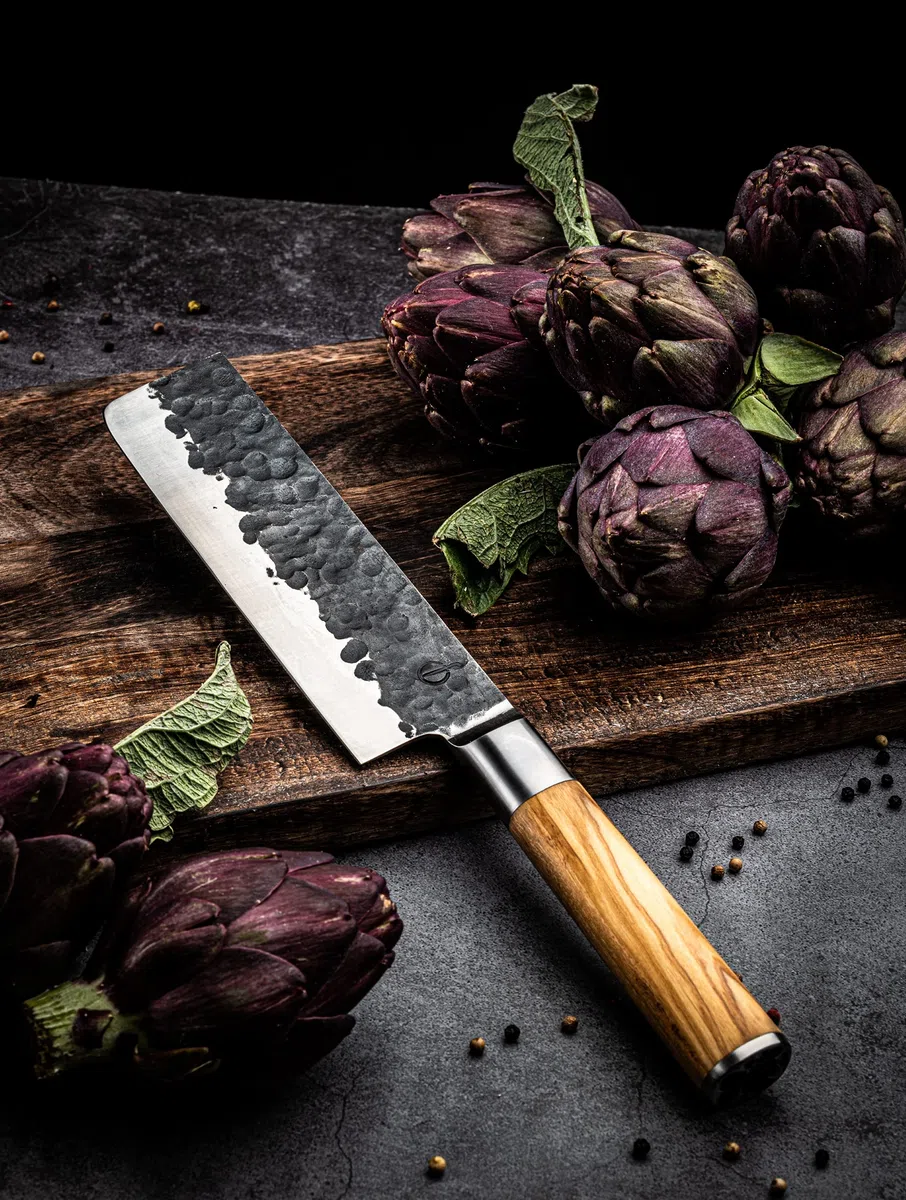 Forged mannaia Olive 17cm, fatti a mano, in scatola di legno