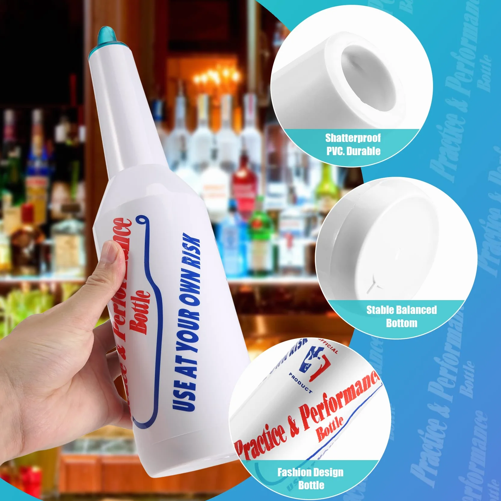 Flair Bartender Bartending Practice Bar Pub Bottiglia di Vino Cocktail Shaker -