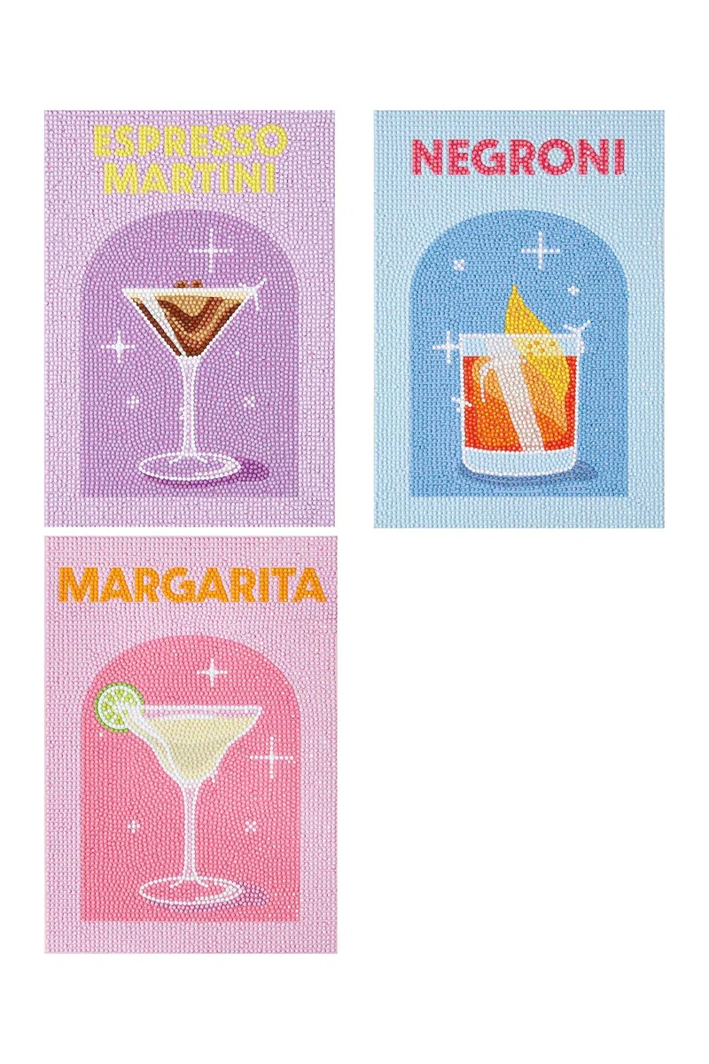 Dabble Diamond Kit di Pittura – Set di 3 Kit Completi di Pittura con Diamanti su Tela per Adulti, Arte con Diamanti di Cristallo
