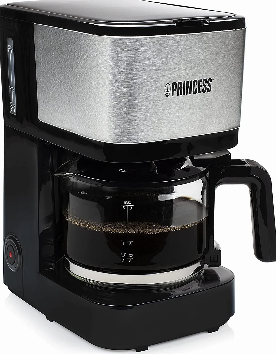Princess - Macchina da caffè con filtro permanente e caraffa in vetro per 8 tazze
