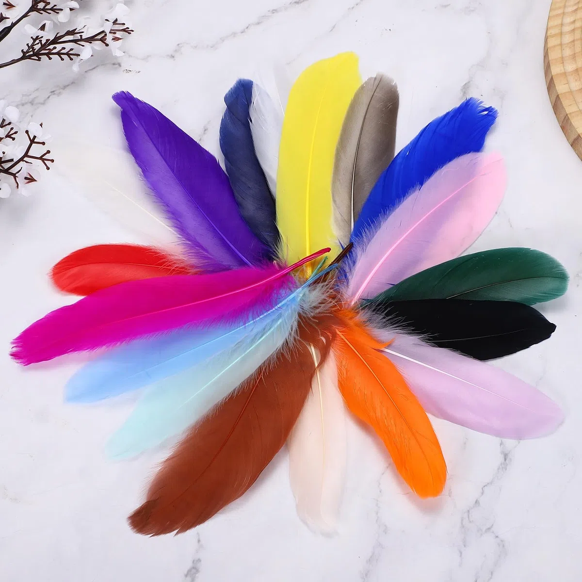 PATIKIL 4-7" Piume D'Oca Naturali All'ingrosso Per Artigianato, 300 Confezione Piume Lunghe Di ricchi colori Decorazioni Per Acchiappasogni Fai Da Te, Cappello， Ghirlande, Rosa Opaco