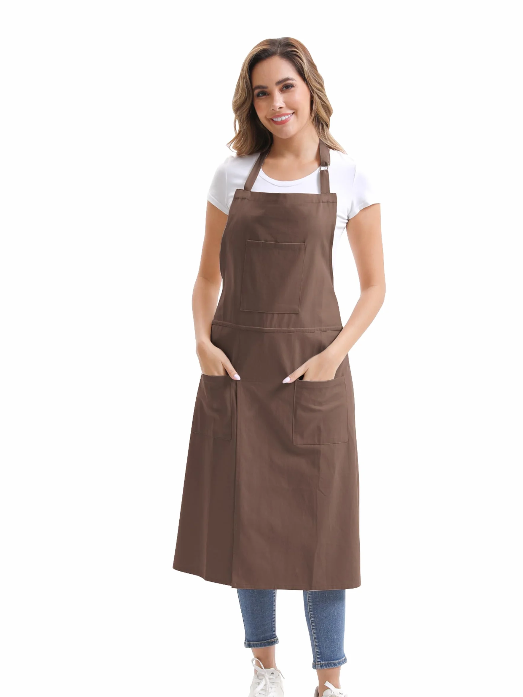 Nanxson Grembiule da ceramica Grembiule a gambe divise per uomini e donne, grembiule artistico regolabile a copertura totale per artigianato, pittura, parrucchiere, giardinaggio