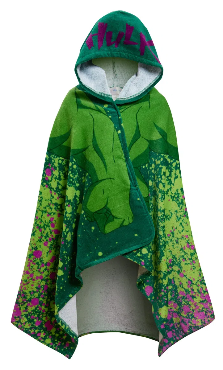 Marvel Asciugamano con cappuccio dell'Incredibile Hulk in 100% cotone Poncho per bambini Asciugamano da spiaggia Avengers Asciugamano da bagno Asciugamano da bagno Avvolgimento da nuoto