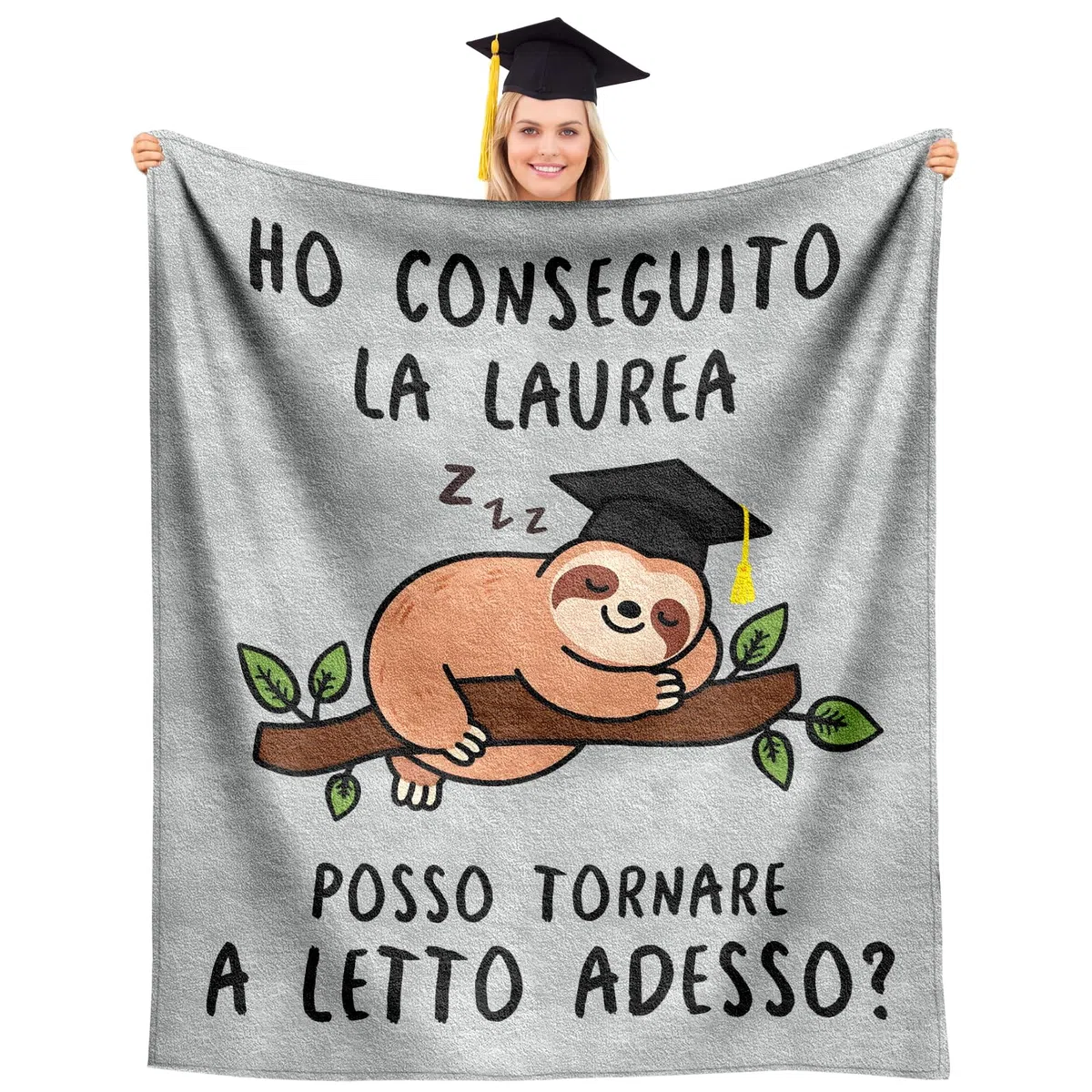 Coperta Morbida 130 x 150 cm, Regalo Laurea Donna Uomo, Regali per Laurea, Regali Laurea Donna Originali, Decorazioni Laurea Scherzi per Festa