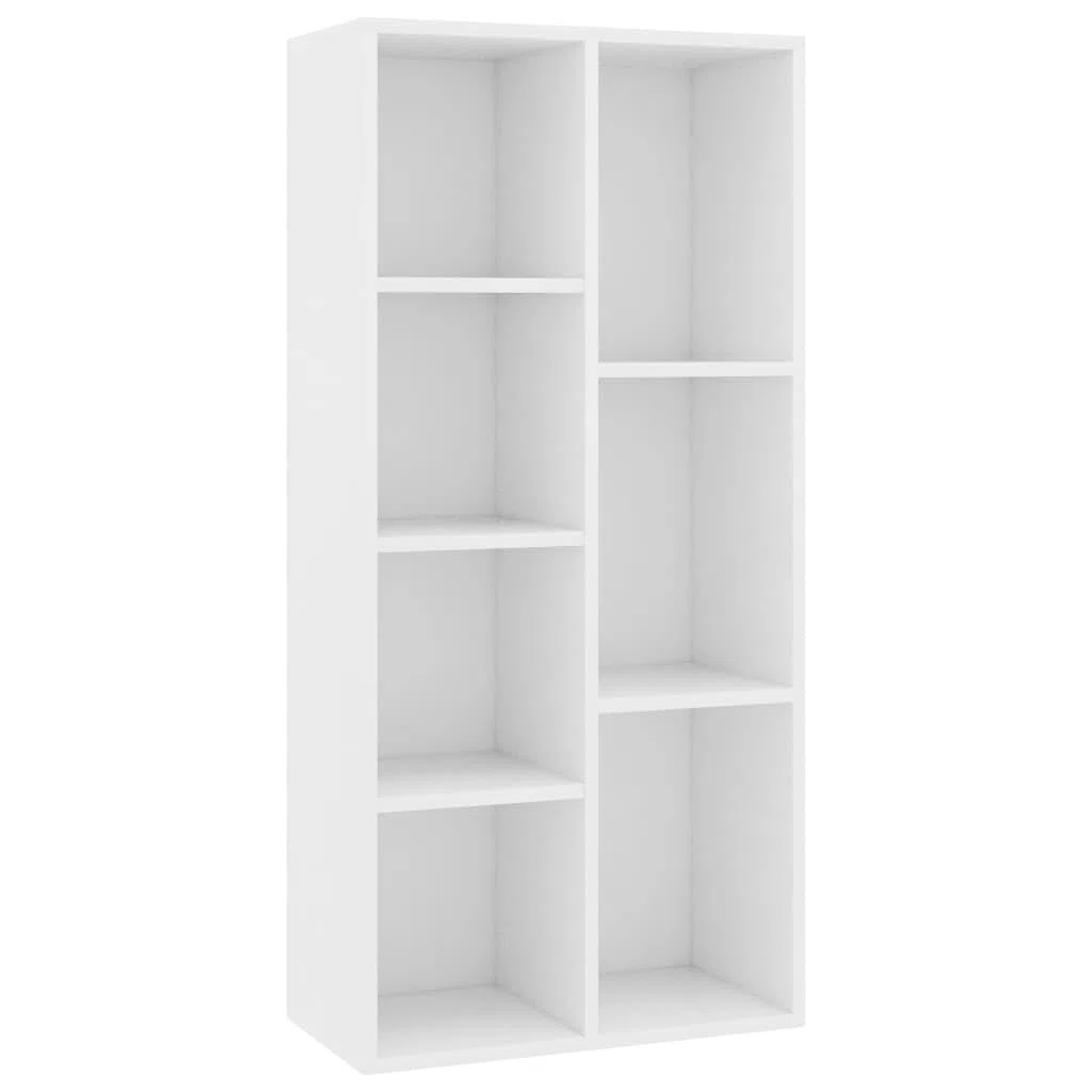 Scaffale decorativo per soggiorno, libreria, ufficio, libreria, bianco, 50 x 25 x 106 cm, materiale in legno, per libri, soggiorno, studio, ufficio