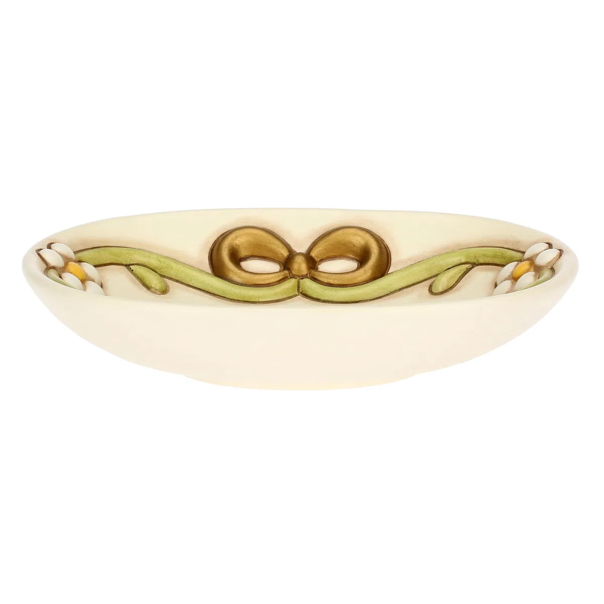 Svuotatasche con margherite e fiocco in ceramica