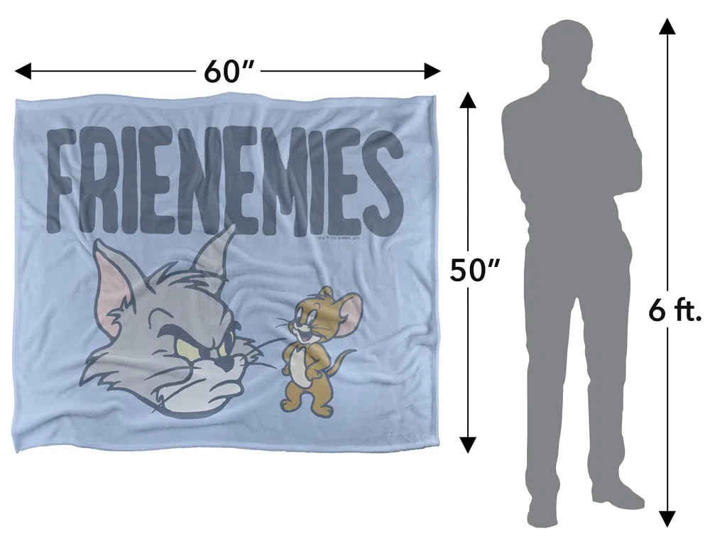 TOM AND JERRY Copriletto super morbido al tatto 152 x 127 cm