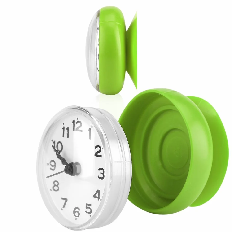Yosoo Impermeabile orologio con ventosa doccia tondo orologio quadrante digitale per bagno doccia bagno di Arabica banduhr montaggio a parete, verde