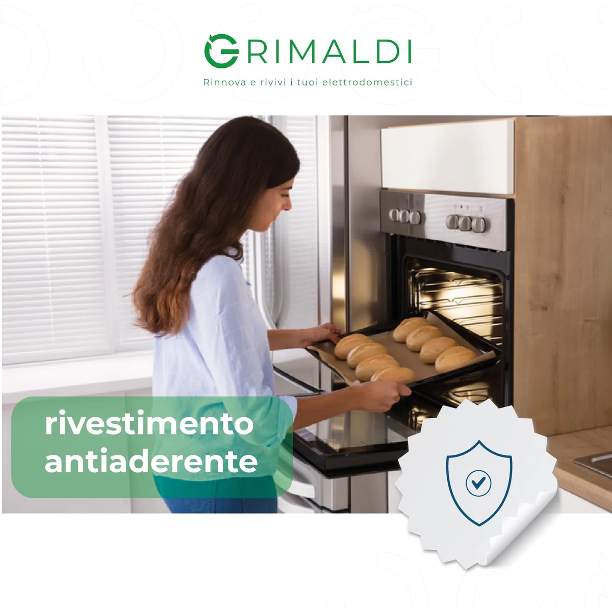 G GRIMALDI Leccarda Teglia Forno adatta a BOSCH compatibile misure 465x375x300 mm smaltata nera