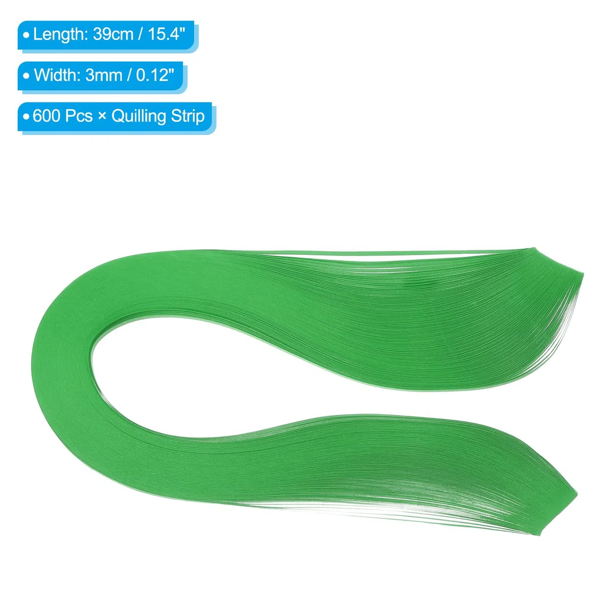 PATIKIL 600pz Strisce di Carta per Quilling 1/8"(3mm)39cm Carta per Quilling per Arte Fai-Da-Te Artigianato a Mano Natale Verde Scuro