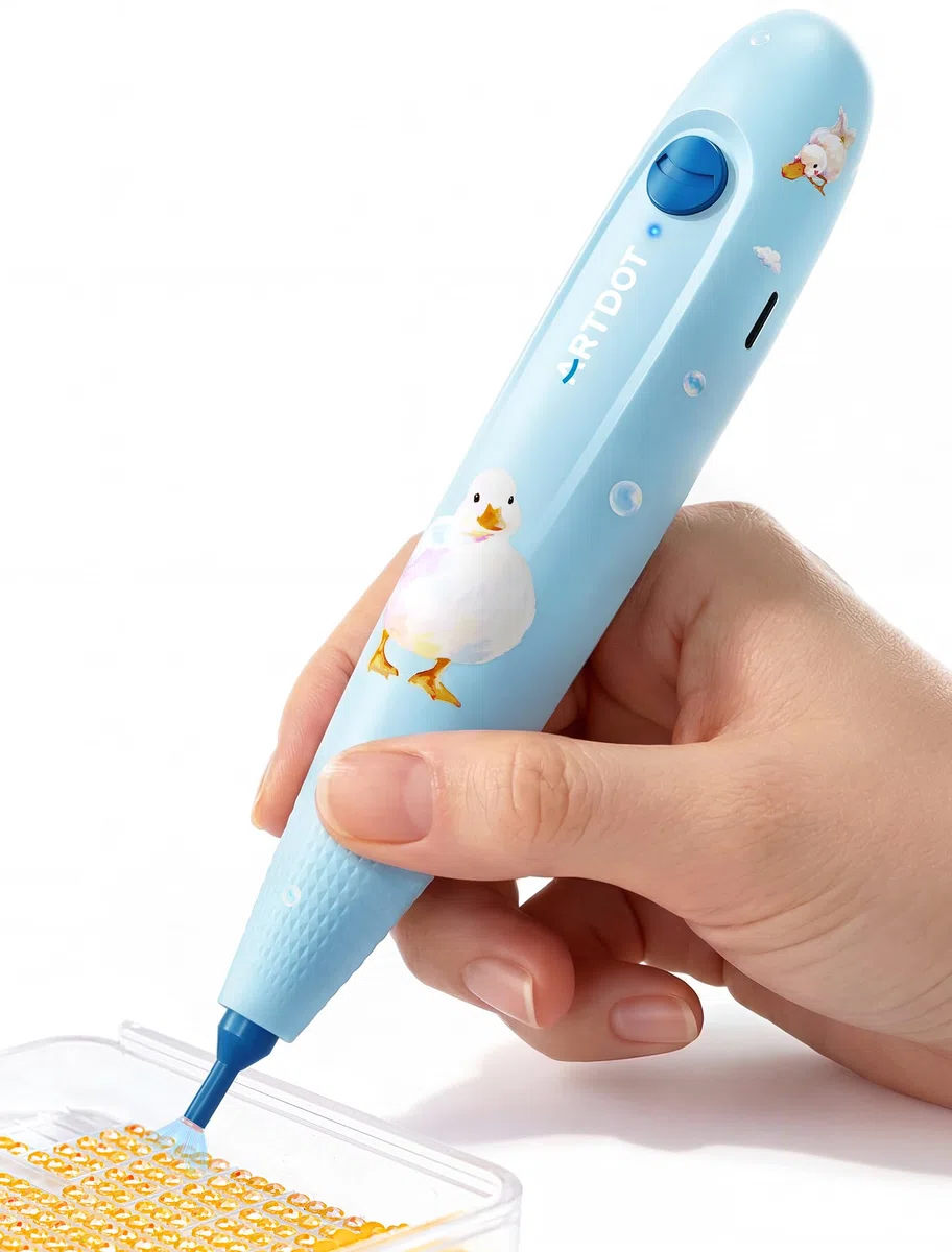 ARTDOT Penna a Vuoto Senza Fili per Diamond Painting Adulti, Penna Elettrica di Lunga Durata per Accessori e Kit di Diamond Painting（Blu）
