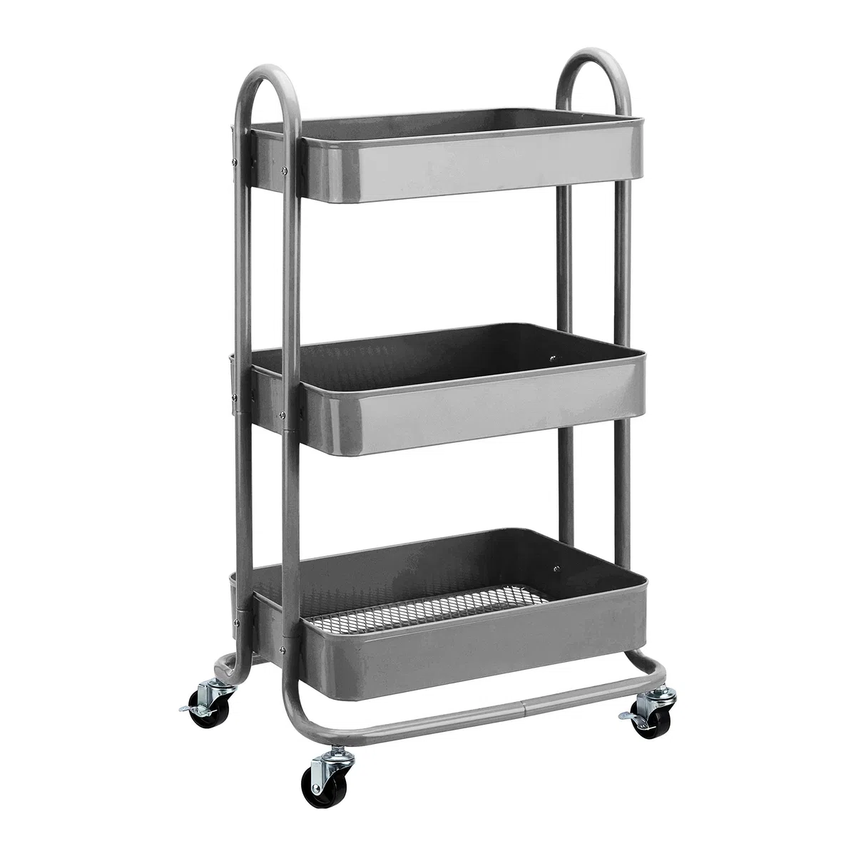 Amazon Basics Carrello con ruote a 3 scomparti, carbone