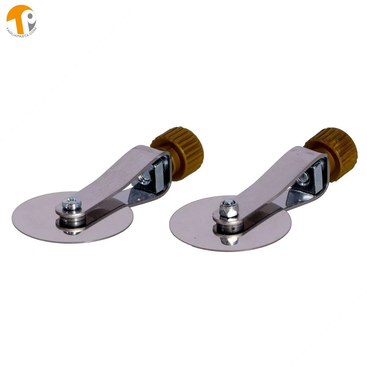Tagliapasta Rotella Taglia Pasta Sfoglia Fresca | 2 Lame Lisce Regolabili + KIT Risparmio 2 Lame Dentate | Diametro 36mm in acciaio INOX e Impugnatura in Legno