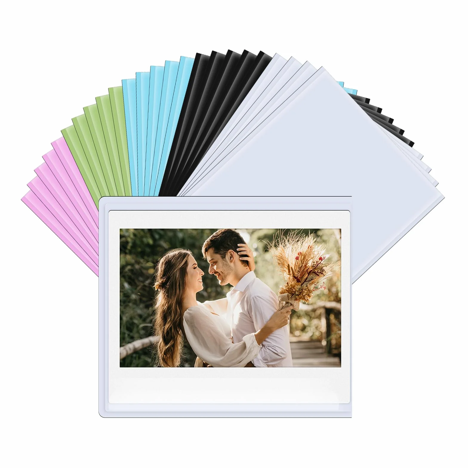 Confezione da 25 Cornici Magnetiche per Pellicola Instax Wide, per Cornice Polaroid Now/600/OneStep+, 8,9x10,8 cm, Foto per Frigo, Adatta per Instax Wide 400/300/210/Wide EVO - Colore
