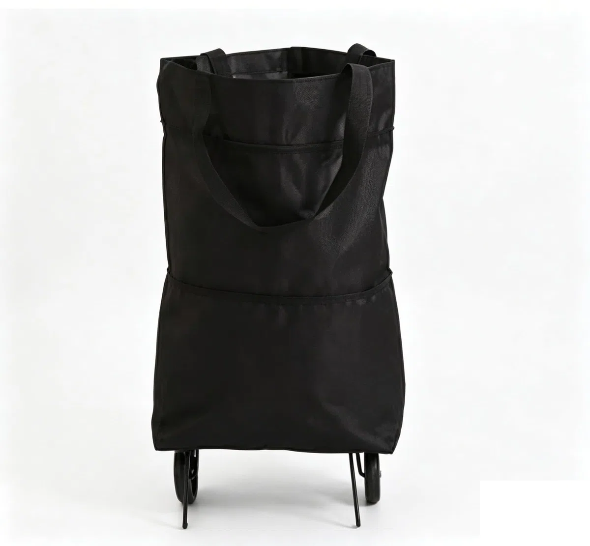 Carrello da spesa portatile, carrello pieghevole leggero con ruote, per uso domestico, per prelevare i pacchi, piccolo triciclo (nero).
