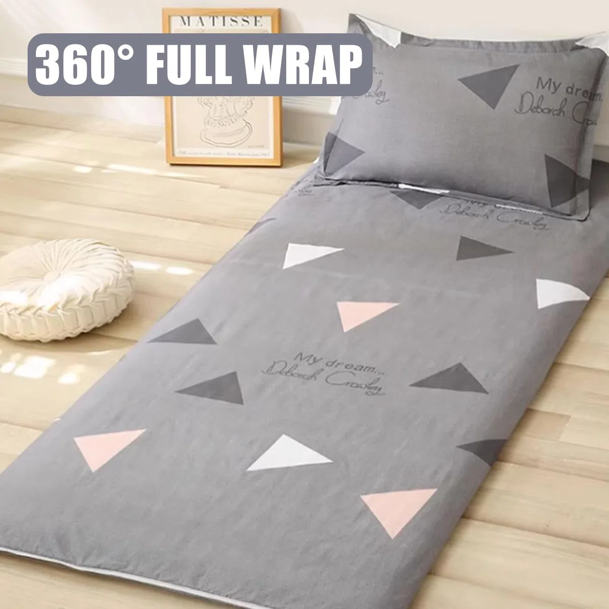 D,90x200cm, Futon Materasso Copertura Queen/King Size con Cerniera Copriletto Giapponese Wrap Completo Tappetino Letto Pieghevole Fodera Futon Rivestimento per Materasso Futon