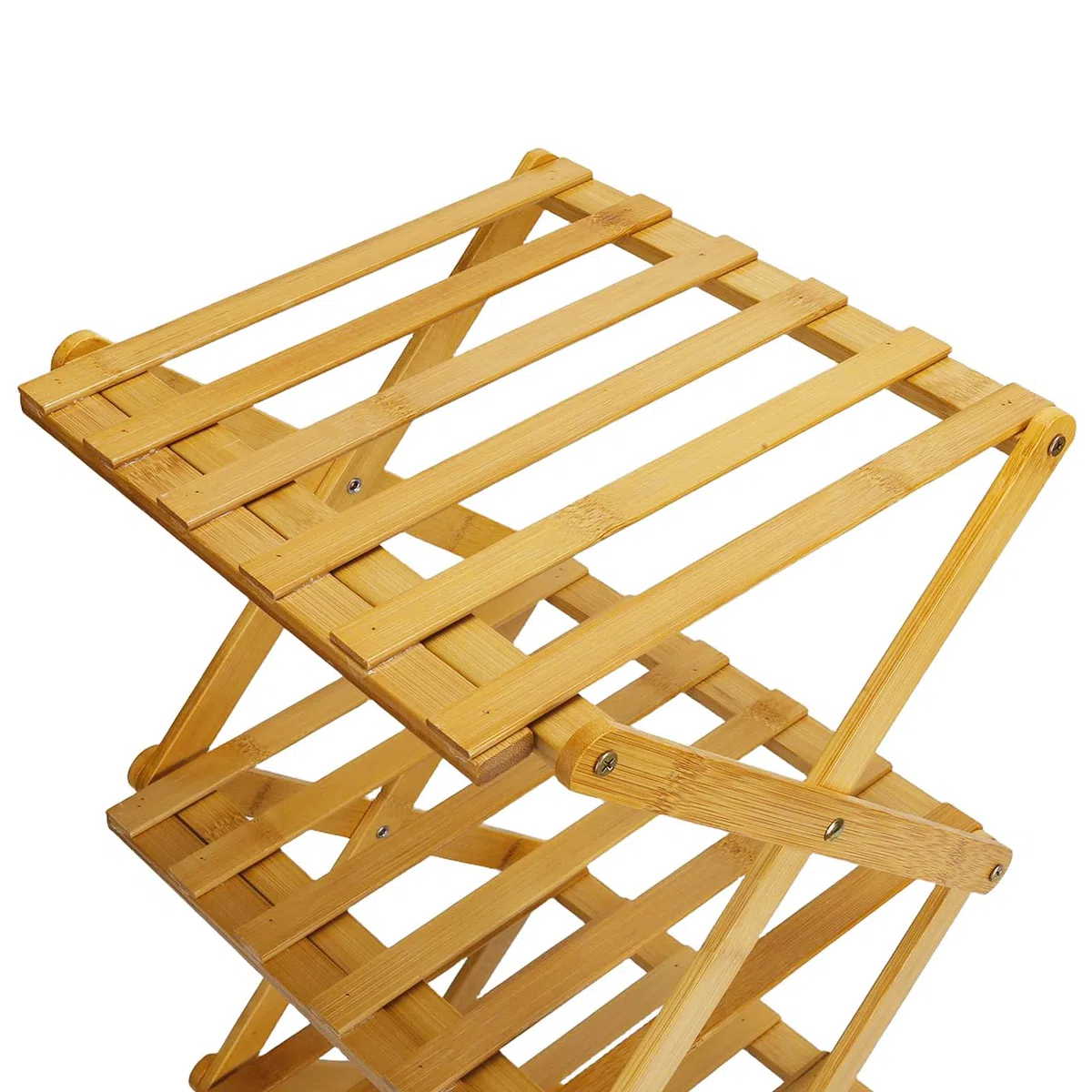 XUDREZ Scarpiera pieghevole in legno, organizer salvaspazio in bambù, senza installazione, scarpiera stretta per piccoli spazi e angoli